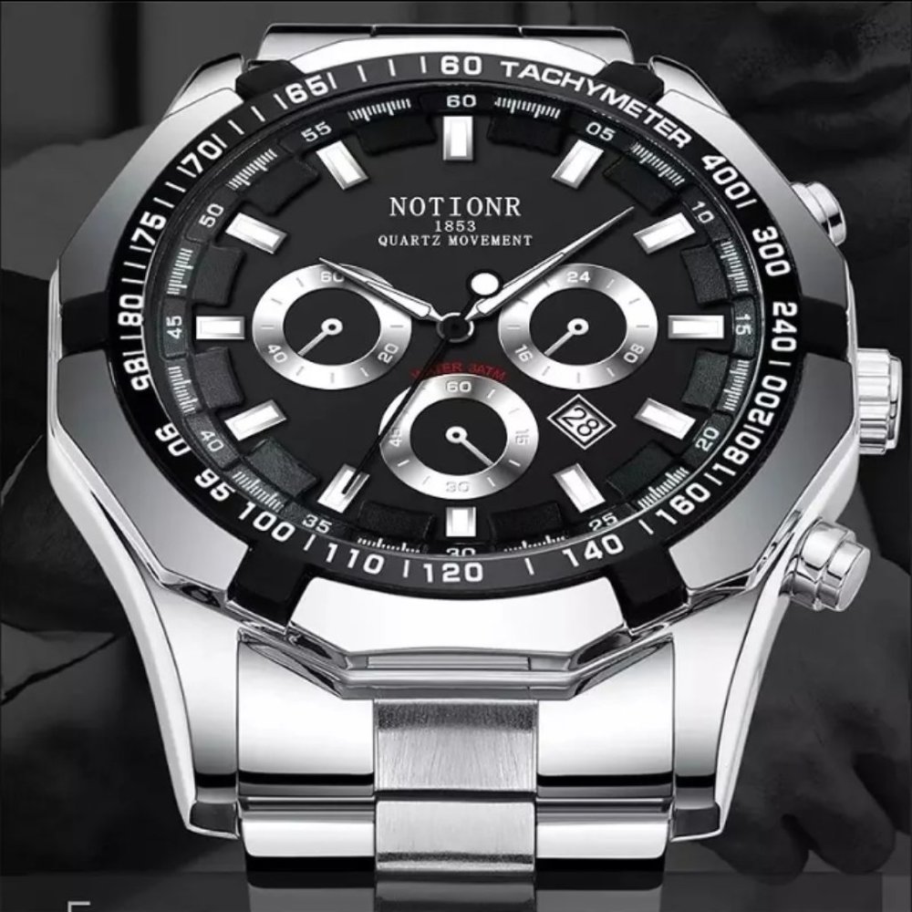 Mens Silver Stainless Steel Luxury Minimalist Quartz Wrist Watch